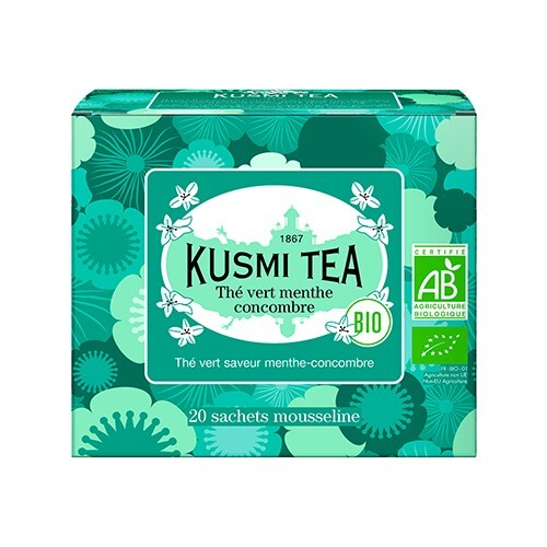 Thé Vert Menthe Concombre Bio Boite de 20 sachets - Kusmi Tea